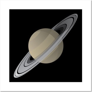 Saturn Floating In Space Vector Illustration Posters and Art